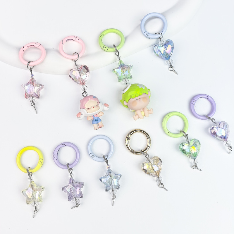 Handmade DIY Bracelet Beaded Acrylic Transparent Uv Phantom Cut Five-Pointed Star Love Material Wholesale Jewelry