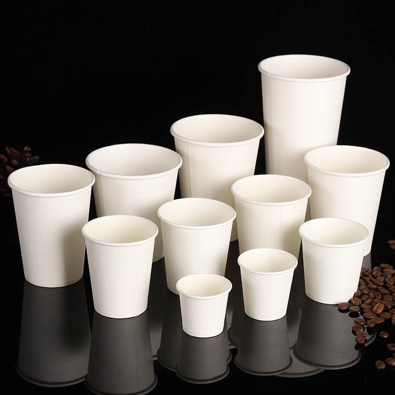 Disposable pure white paper cup coffee cup trial cup milk tea cup beverage cup drinking thickened factory direct sales Free Shipping