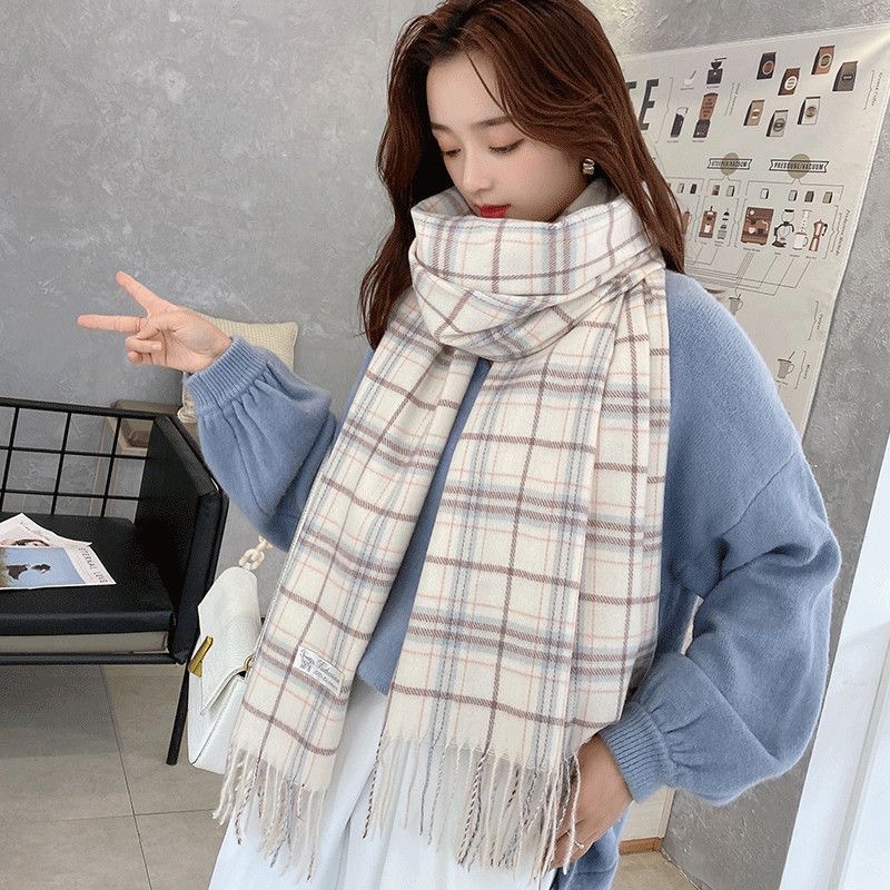 Demi-season square universal brown scarf