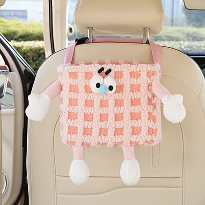 Creative Car Storage Bucket, Car storage bag/box - little-monster-storage-barrel-pink-plaid