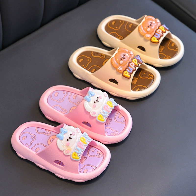 Новый стиль детские тапочки летняя девочка в ванной комнате дома нескользящая мягкая подошва мультфильм детское круто