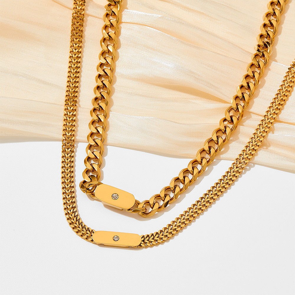 Women'S Gender PVD Coated Real Gold Plated 16K Gold White Gold Plated Gold Plating Geometric 304 Stainless Steel Fashion Waterproof Non Tarnish Bracelets Earrings Necklace