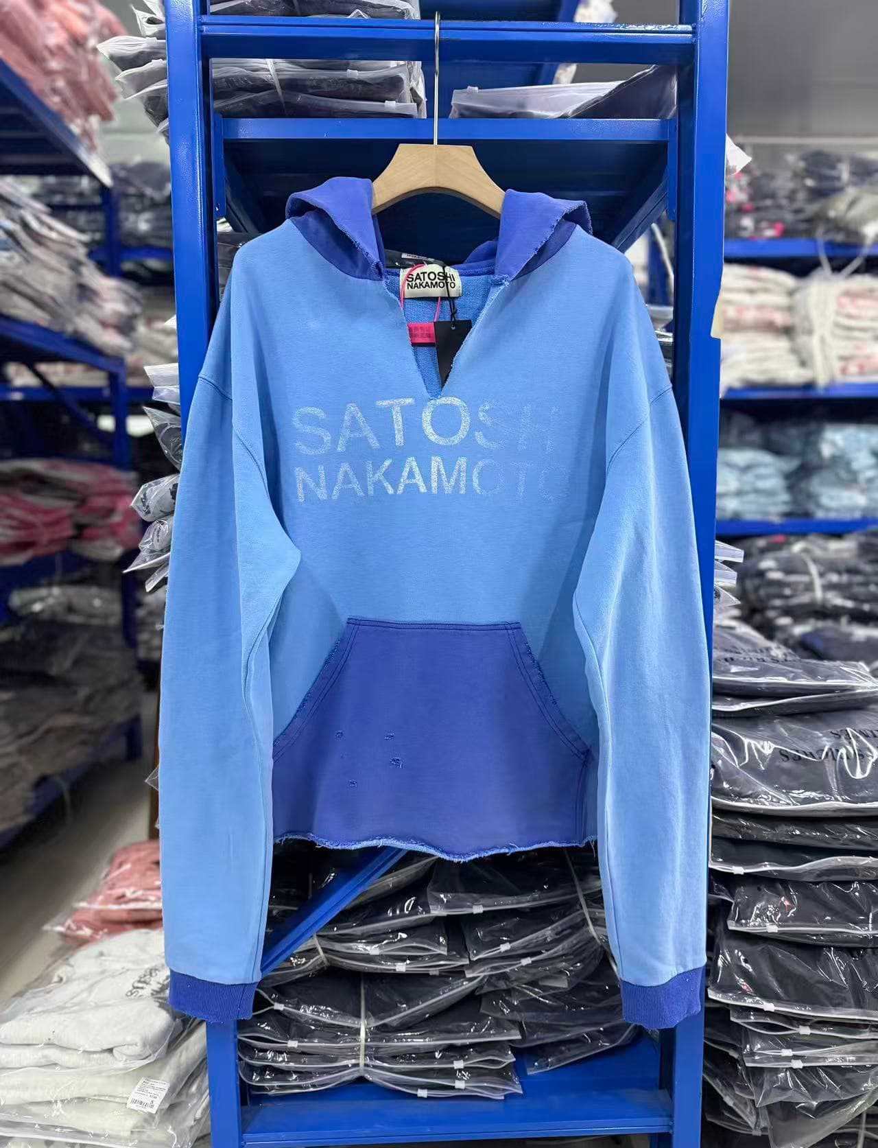 Satoshi Nakamoto Hoodie Logo Blue