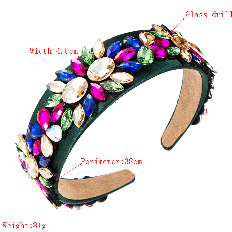 Fashion Inlaid Color Rhinestone Baroque Wide-brimmed Headband display picture 1
