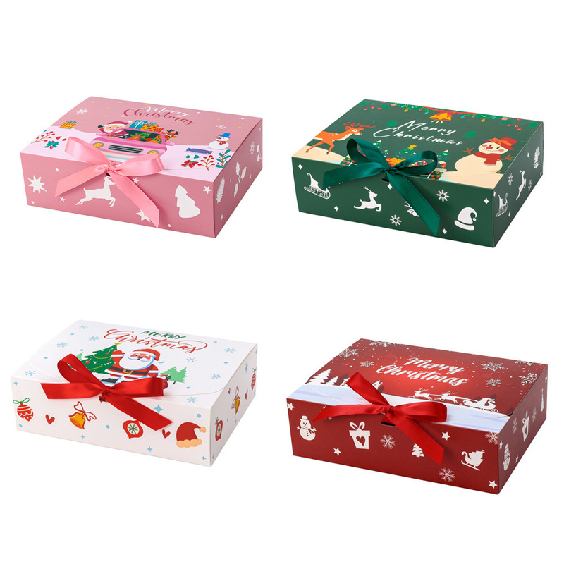 Christmas Gift Box Christmas Gift Packaging Box Flip-Top Rectangular Gift Box Party Holiday Carton Set Wholesale