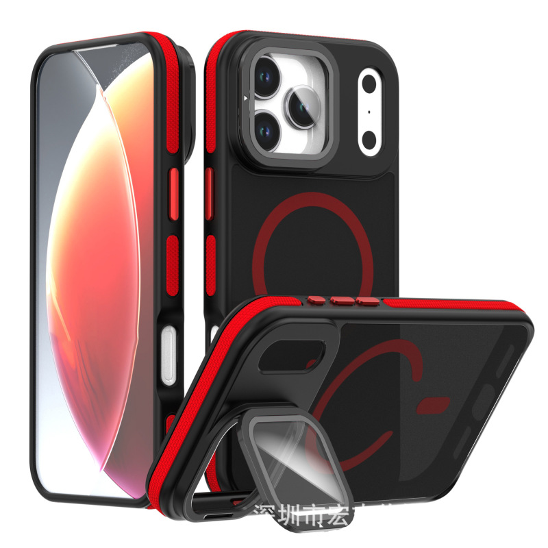 适用苹果iPhone17Pro讯彩镜头膜支架肤感磁吸手机壳三星S25保护套|undefined