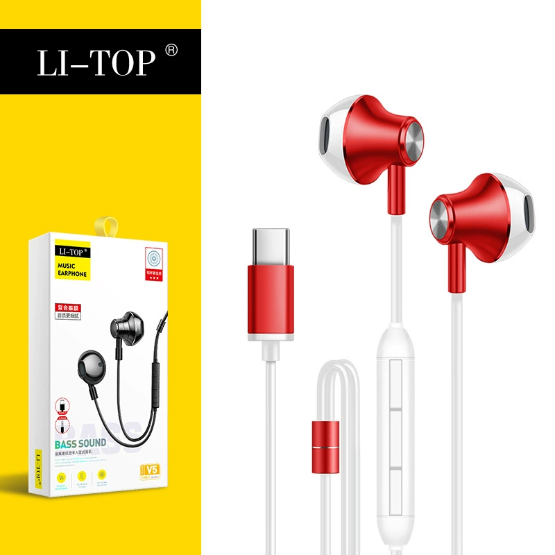 V5 Ear-in-C все металлические тяжелые басы и Android умное управление линией вызовами с пшеничными наушниками проводными наушниками