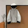 显瘦秋冬连帽撞色棉衣