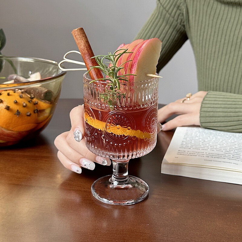 微醺热高颜值太阳花洋酒杯鸡尾酒玻璃杯子酒煮圣诞喝高脚杯红酒杯|undefined