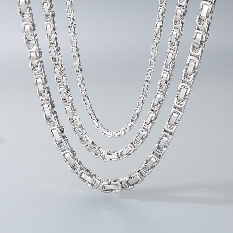 Byzantine Emperor Chain Necklace For Men In Stainless Steel_voghion.com