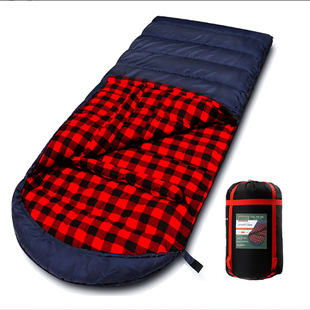 Manufacturer Customized Outdoor Warm Winter Adult Extended and Widened Flannel Lining Camping Style Camping Style Thickeneded Sleeping Bag