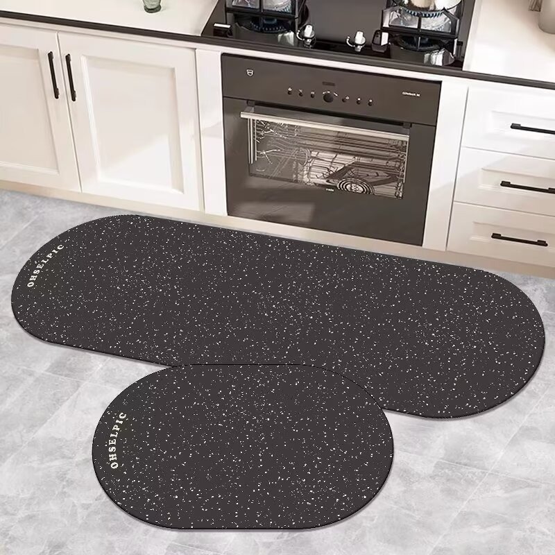 Transfronterizo simple alfombra de barro de diatomeas alfombra de cocina alfombra antideslizante doméstica de absorción de agua dos conjuntos de piezas se pueden cortar alfombra de la puerta image 1