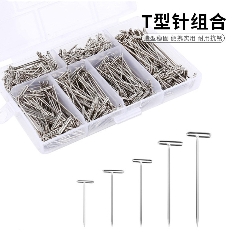 T-Shaped Needle Positioning Needle Fixed T-Shaped Nail DIY Wig Hair Extension Needle Stainless Steel Needle Weaving