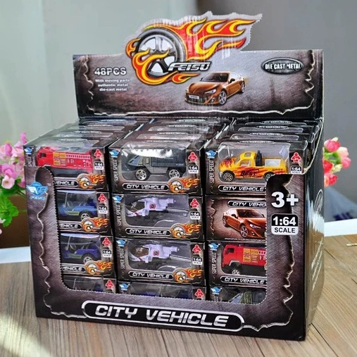 Die-cast Alloy Car Model, Realistic Metal Toy, 1:64 Scale, Mini Construction & Military Styles