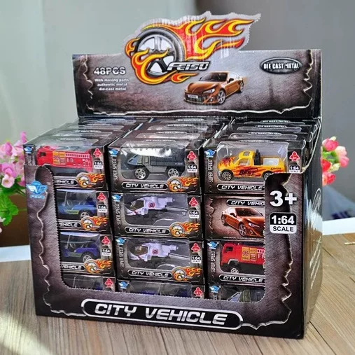 Die-cast Alloy Car Model, Realistic Metal Toy, 1:64 Scale, Mini Construction & Military Styles