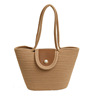 Summer fashionable shoulder bag, straw capacious one-shoulder bag from pearl, 2023