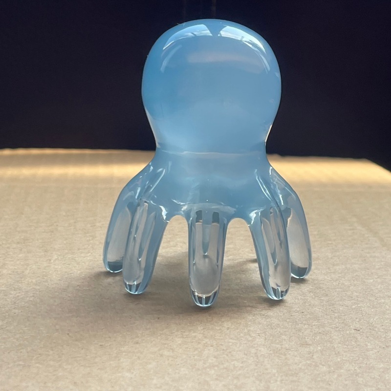 ピンクの八爪タコ型マッサージコーム 頭皮経絡マッサージ器 頭皮ツボ用 ポータブル 大きな幅広歯 刮痧 頭皮ケアコーム|undefined