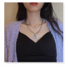 fashion double-deck stainless steel Necklace Little Bear sweater chain Hip hop personality Simplicity Clavicle chain ins New Accessories