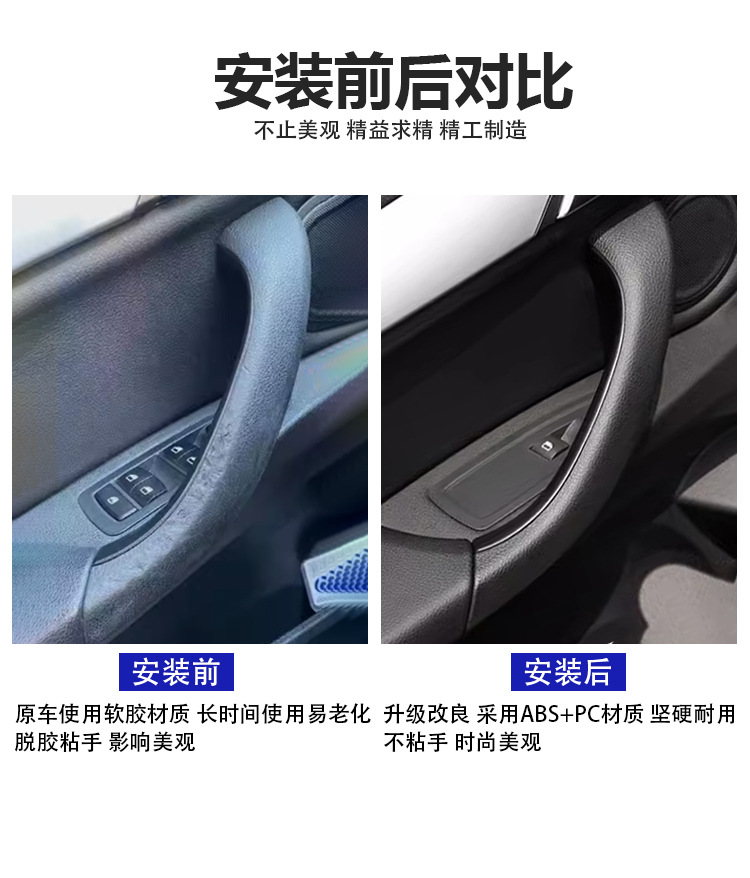 Suitable for 16-23 Bmw X1 Door Inner Handle, X2 Door Handle Outer Cover, F48 F49 Armrest Trim Panel, Inner Door Handle