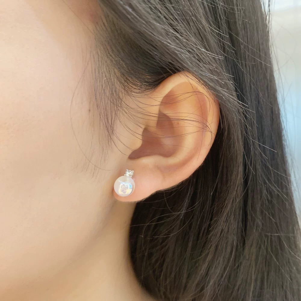 Серьги из жемчуга, корейский стиль, проба серебра 925, стиль роскоши, простой и элегантный дизайн