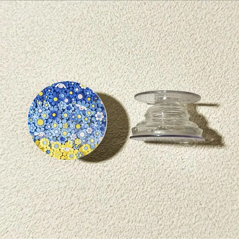 Muñeca de arcilla flor redonda airbag soporte adhesivo tipo teléfono móvil adhesivo espalda 360 ° tarjeta plegable telescópico giratorio