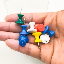 跨境货源30枚马卡龙色大号工字钉11mm创意盒装图钉大头针彩色图钉