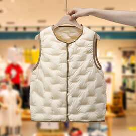 90白鸭绒羽绒服背心保暖内搭马甲内胆2026秋冬男童女童中小童轻暖
