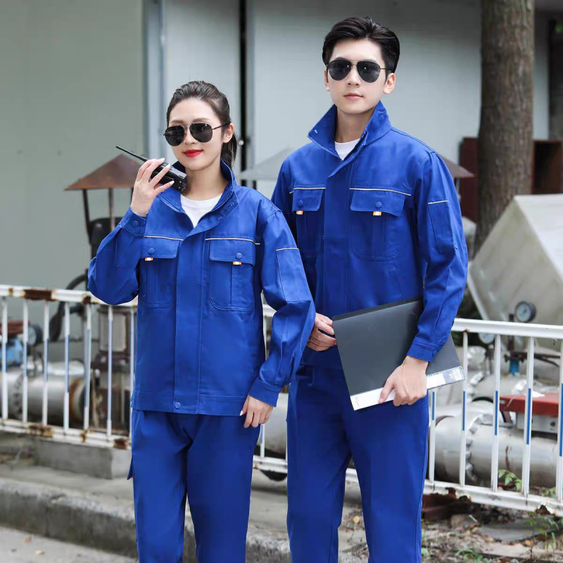 立领纯棉工作服套装电焊防烫劳保服男春秋全棉长袖电网耐磨工作服|undefined