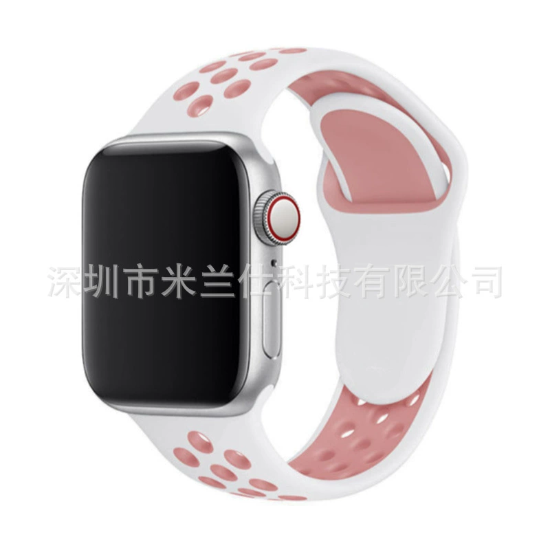 Двухцветный силиконовый браслет Nike S9 подходит для Apple iWatch6789se спортивный Ultra2
