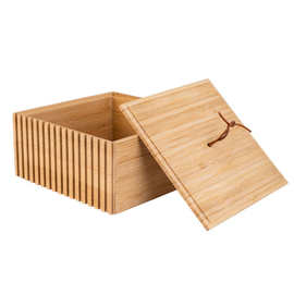 竹质收纳盒创意杂物整理盒 家用多功能桌面储物盒可定 制BSCI认证