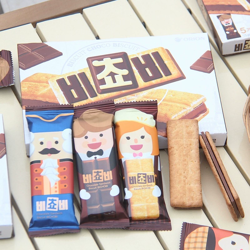 Корейский импорт ORION Hori Friends Шоколадный фундук Сэндвич печенье Сэндвич Закуски 125 г