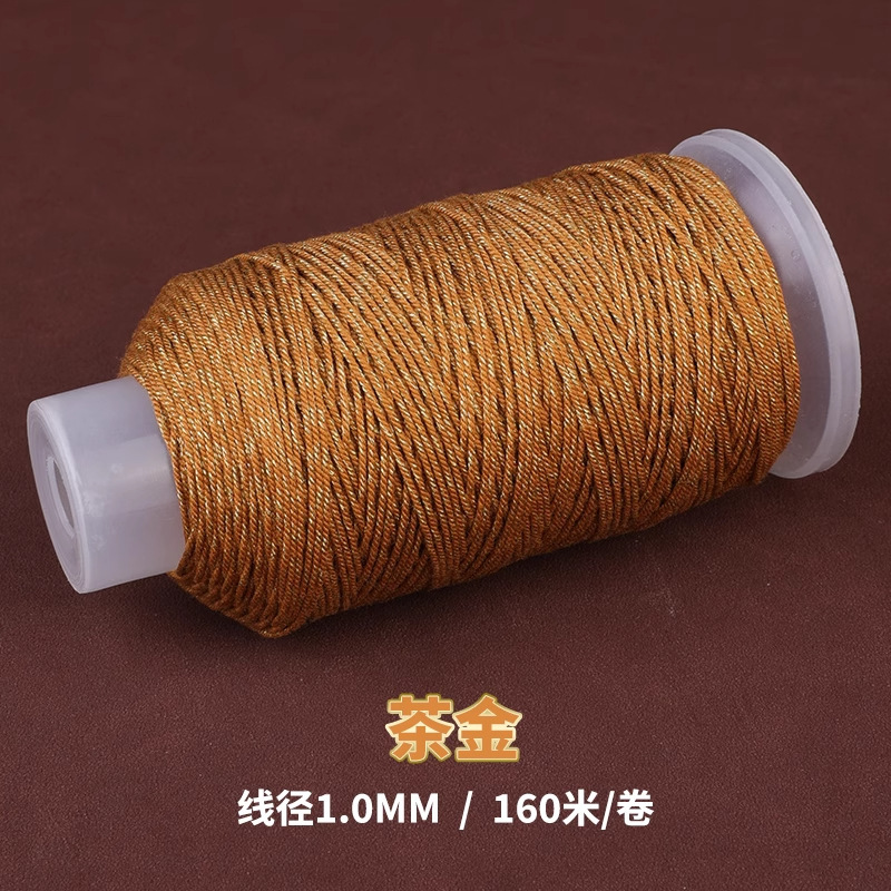 Cenwenwan チベット手巻き綿糸プラスゴールド 1.0 大ロール手織りブレスレット編みロープタッセルネックレス編みロープ|undefined