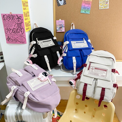 School bag for female junior high school students simple large capacity backpack new Japanese travel high school student waterproof backpack trendy brand