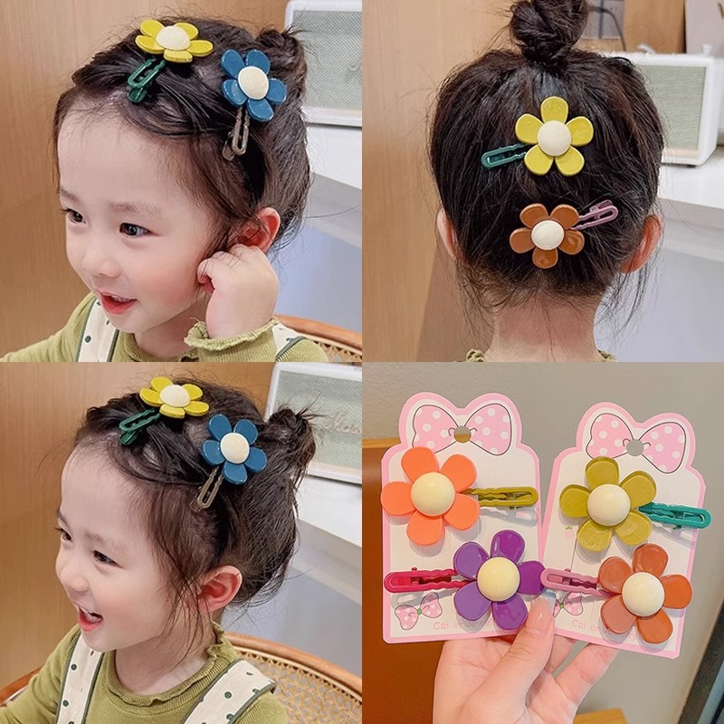 Los niños flor horquilla verano bebé roto pelo clip tocado niña no duele pelo lado sin fisuras