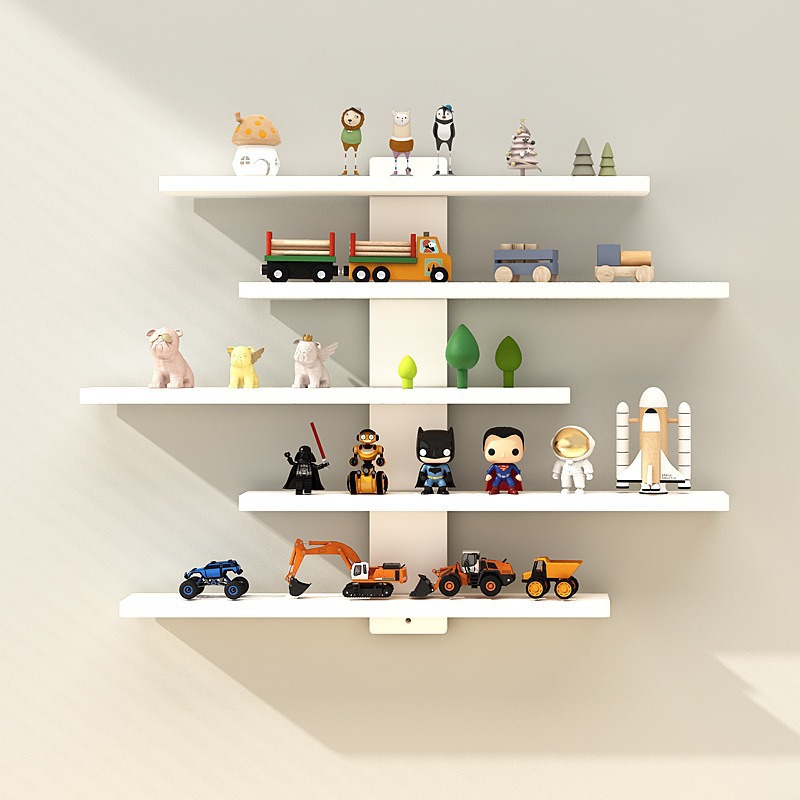 Wall-mounted storage rack five layers white