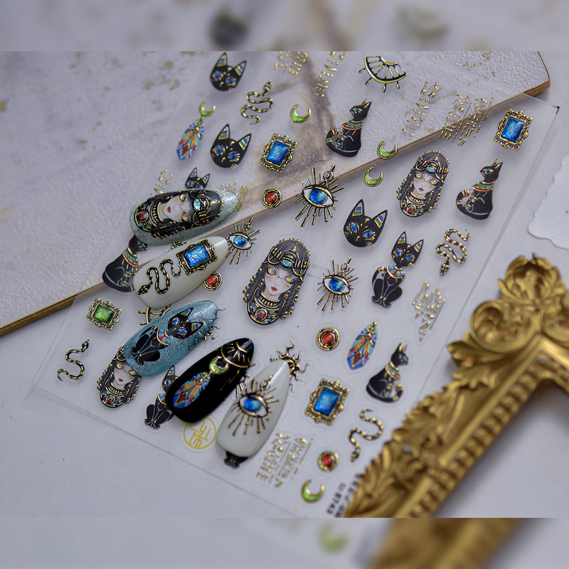 Tomoni Gold Foil Nail Stickers Metallic Cleopatra Children's Planner Small Animal Guka Stickers Tomoni Gold Foil Nail Stickers Metallic Cleopatra Children's Planner Small Animal Guka Stickers