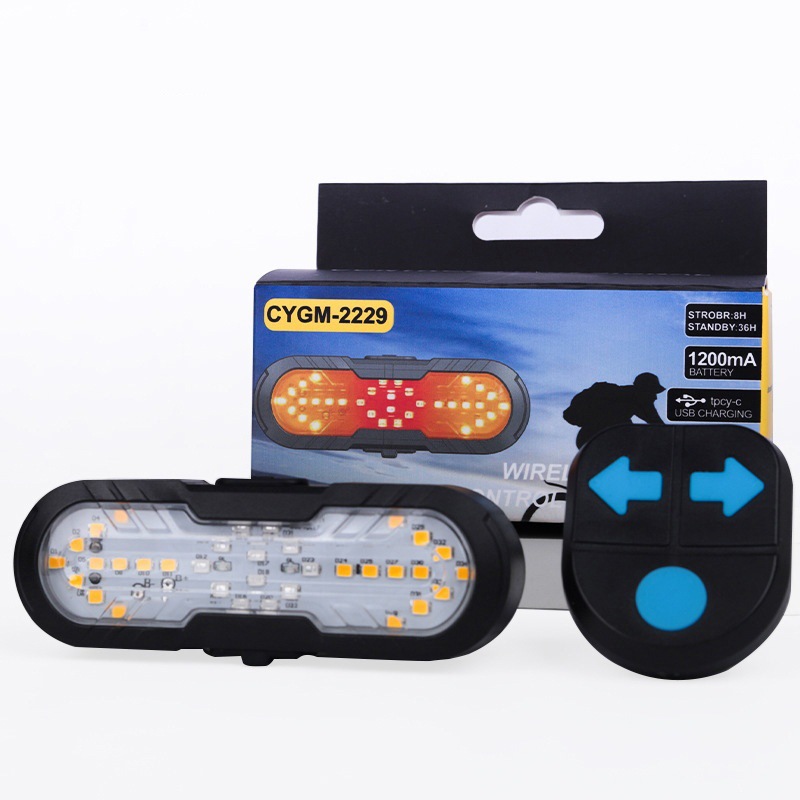 Bicycle Wireless Remote Control Steering Tail Light with Horn Warning Type-C Bicycle Warning Car Taillight Cycling Accessories