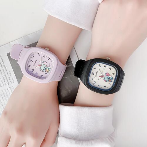 Charming Instagram-style silicone watch, trendy, glow-in-the-dark, sporty, student square strap, high-quality appearance watch, wholesale