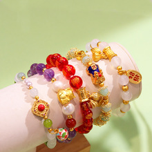 强保色越南沙金配件转运珠小马葫芦配饰水晶手串招财手链串珠礼品