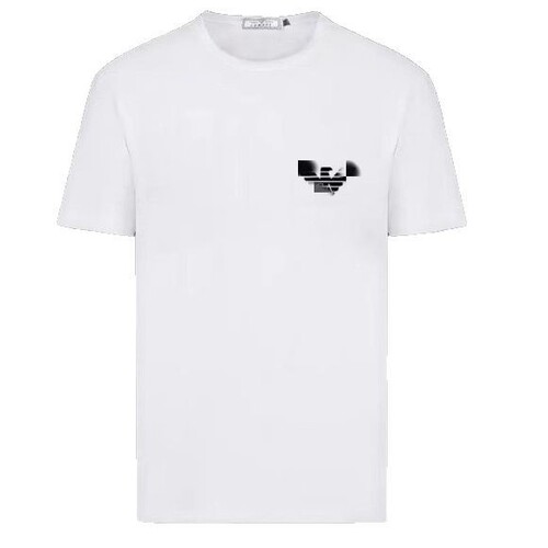 Men's Short Sleeve T-Shirt with Logo, Round Neck, Summer, Sweat Absorbent, Pure Cotton, Casual, Sporty, Breathable, Cross-Border Exclusive