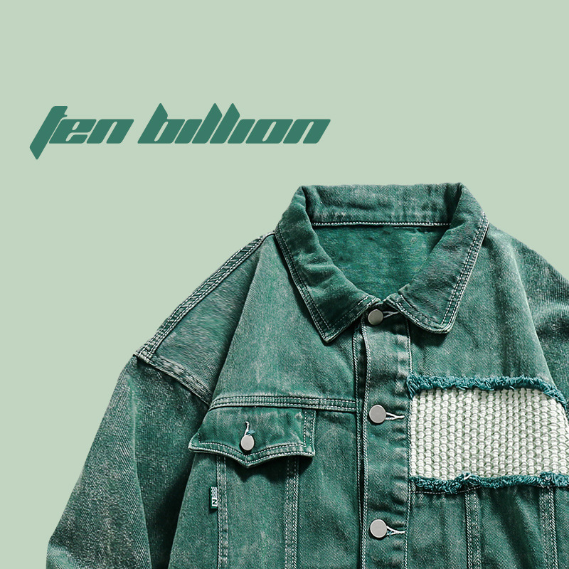 TEN BILLION Designer Brand Sewing and Patching Autumn Loose Lar Broken Patch Street Jacket