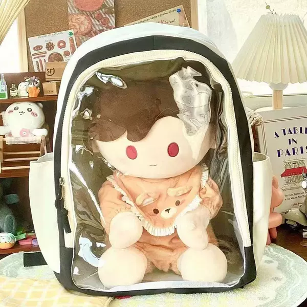 40cm Cotton Doll Backpack Storage Bag Cute Doll Bag School Bag with Compartments Student Large Capacity Backpack