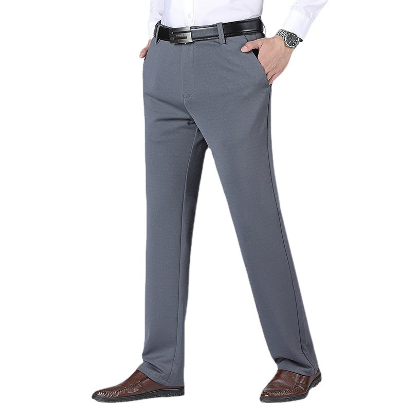 Новые повседневные брюки для мужчин среднего возраста, плотные свободные прямые брюки с высокой талией для весны и осени, классические брюки для папы.