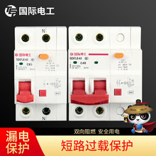 国际电工断路器DZ47家用电闸1P2P63A总空气开关带漏电保护器微型