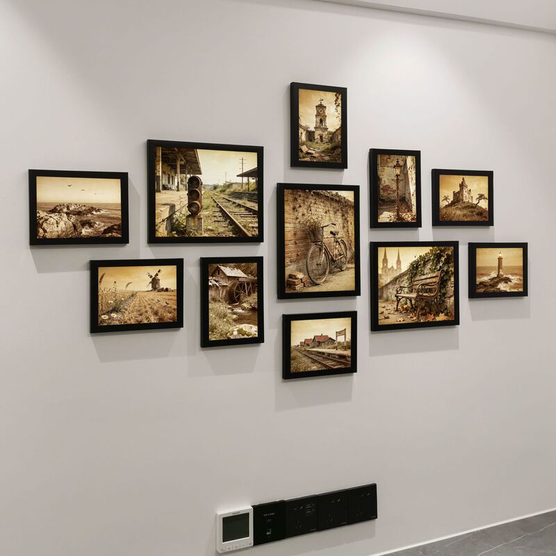 Yellowed Vintage Country Poster Wall Art Industrial Style Homestay Background Photo Wall Multi-Frame Combination Wall-Mounted Picture Frame Set Yellowed Vintage Country Poster Wall Art Industrial Style Homestay Background Photo Wall Multi-Frame Combination Wall-Mounted Picture Frame Set