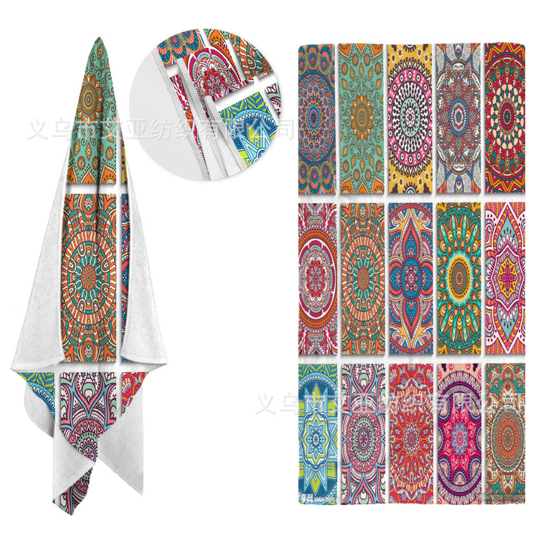 Bohemian Style Beach Towel Microfiber Towel Digital Printed Seaside Swimming Bath Towel Absorbent for Swimming and Beach Use Bohemian Style Beach Towel Microfiber Towel Digital Printed Seaside Swimming Bath Towel Absorbent for Swimming and Beach Use