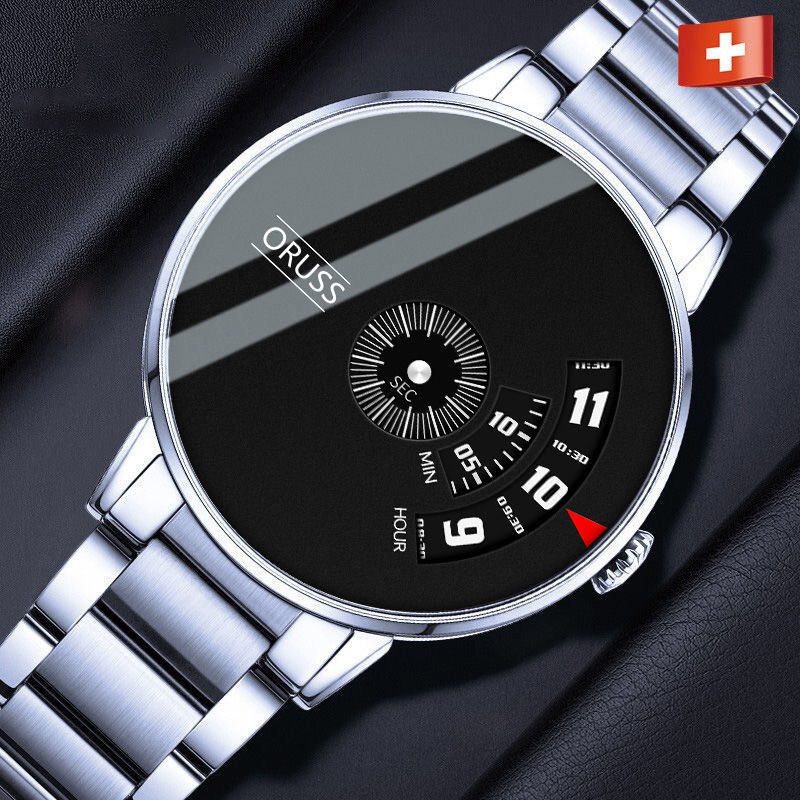 Pointer Display Type Single Folding Buckle Buckle Style Round Dial Shape Casual Solid Color Single Folding Buckle Quartz Men's Watches