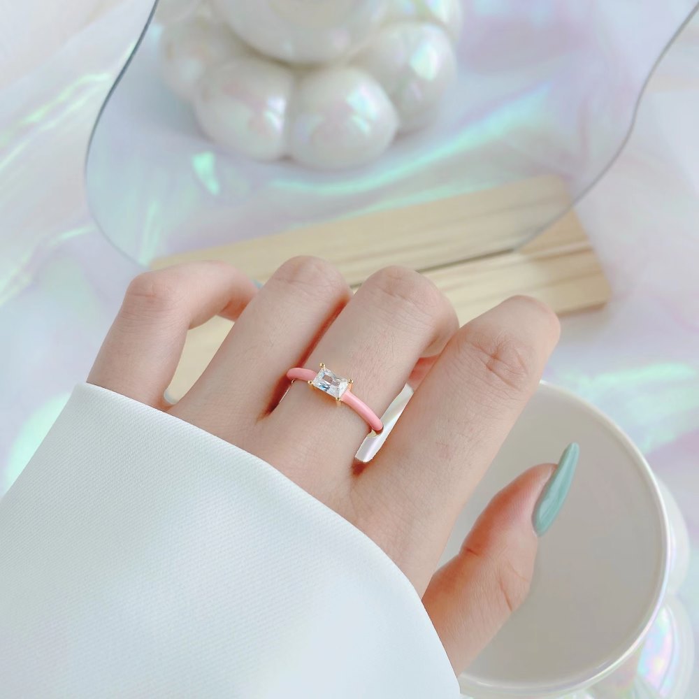 Fashion Geometric Sterling Silver Plating Zircon Open Ring 1 Piece