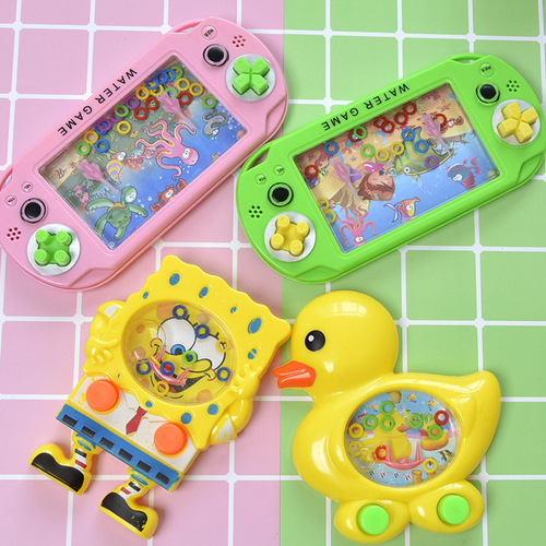 Nostalgic ring water machine cartoon straight version small game console mini handheld educational toy street stall supply wholesale