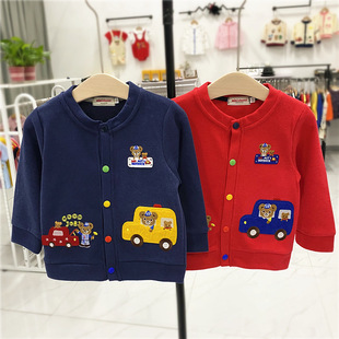 Spring and Autumn New Cartoon Bear Driving Casual Knitted Coat Long Cardigan Sleeve Top 2510-2